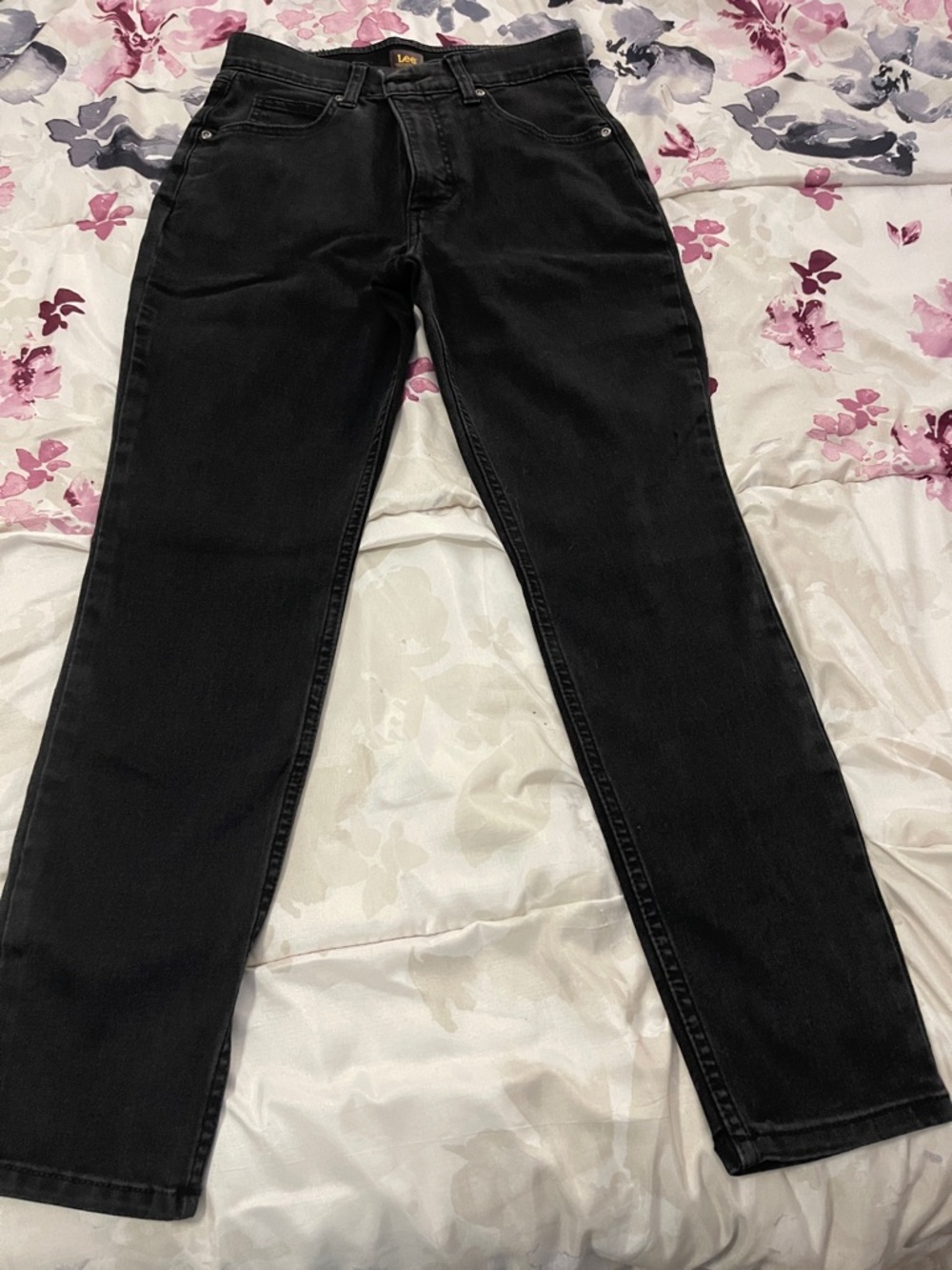 Lee Men's Black Straight Jeans